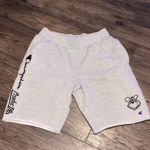 Champion Light Gray Graphic Shorts